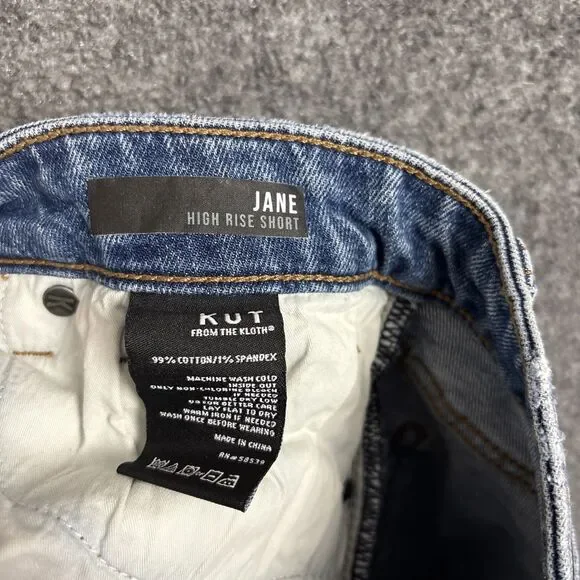 Kut from the Kloth Jane Shorts Womens Size 4 Blue High Rise Cut Off Distressed - Picture 4 of 10